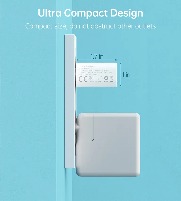 Мережевий зарядний пристрій Choetech 20W Charger White