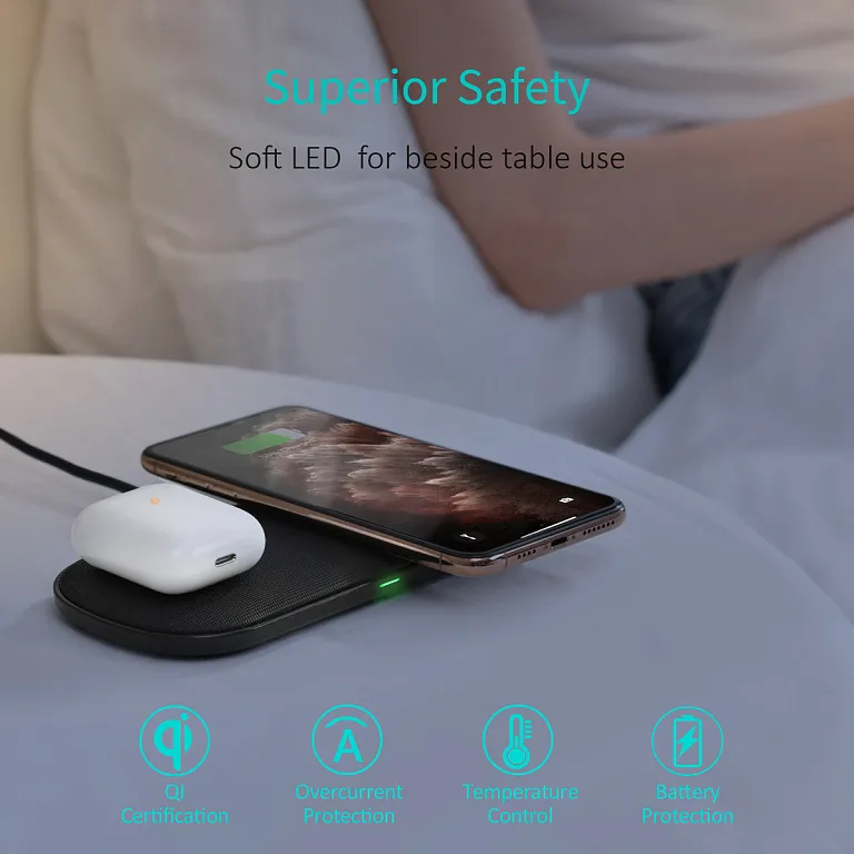 Бездротовий зарядний пристрій Choetech 5-Coil Dual Fast Wireless Charger