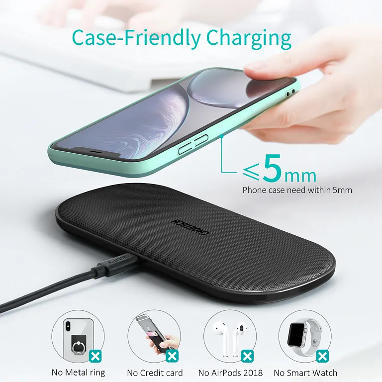 Бездротовий зарядний пристрій Choetech 5-Coil Dual Fast Wireless Charger