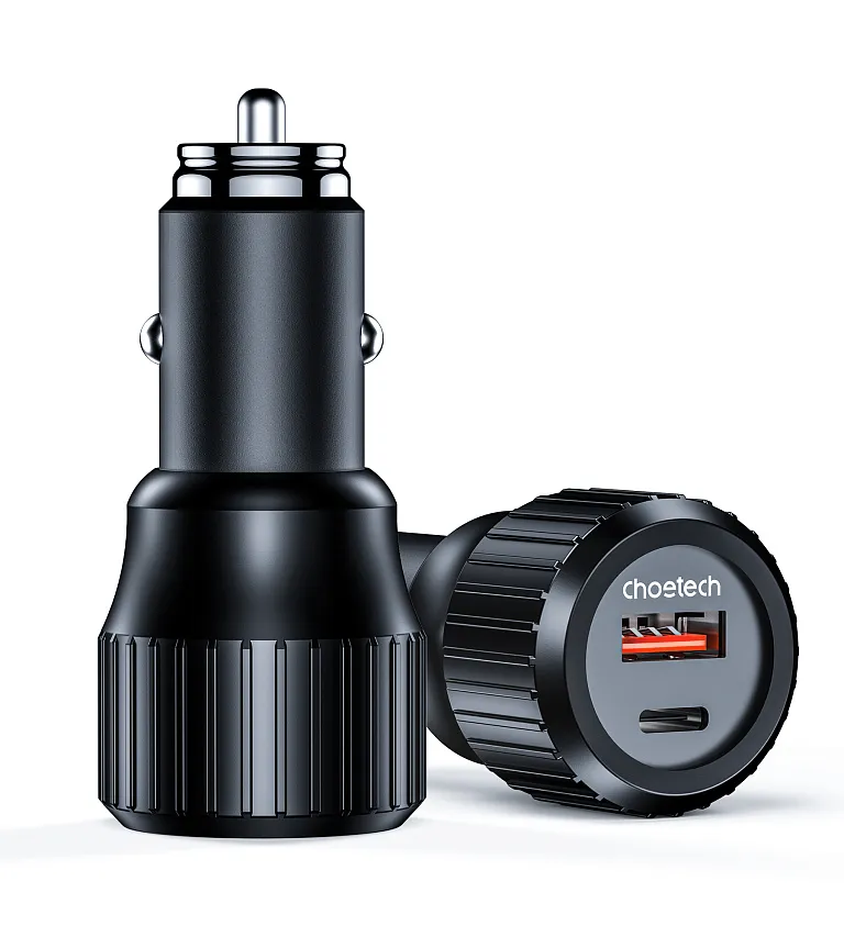 Автомобільний зарядний пристрій Choetech 63W Dual Port Fast Car Charger Chornyy