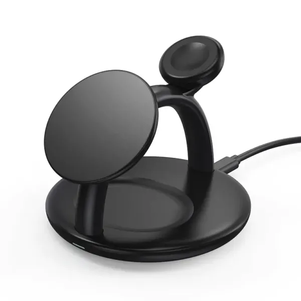 Бездротовий зарядний пристрій Choetech Magnetic 3 in 1 Magnetic Wireless Charging Stand (Kettle) Black