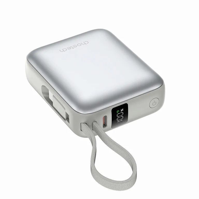 Павербанк Choetech Mini PD35W 10000mAh Power Bank with USB-C input/output Cable Silver