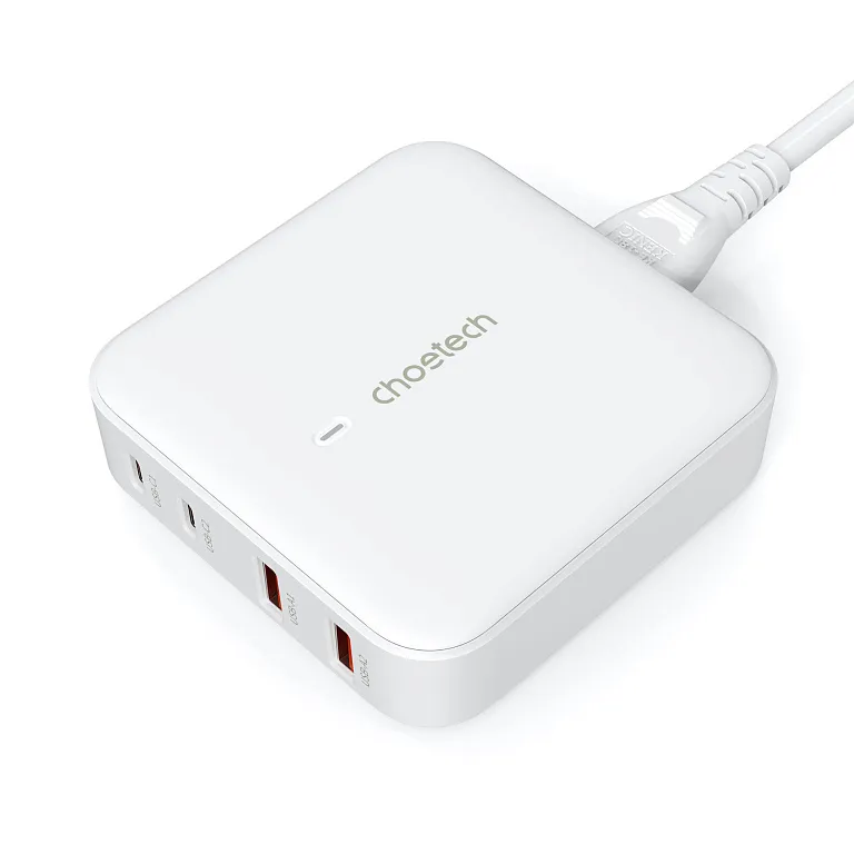 Мережевий зарядний пристрій Choetech PD 100W GaN desktop 2C+2A Charger White
