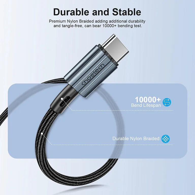 Кабель Choetech PD 60W USB-C to USB-C Nylon Cable (2m) Black