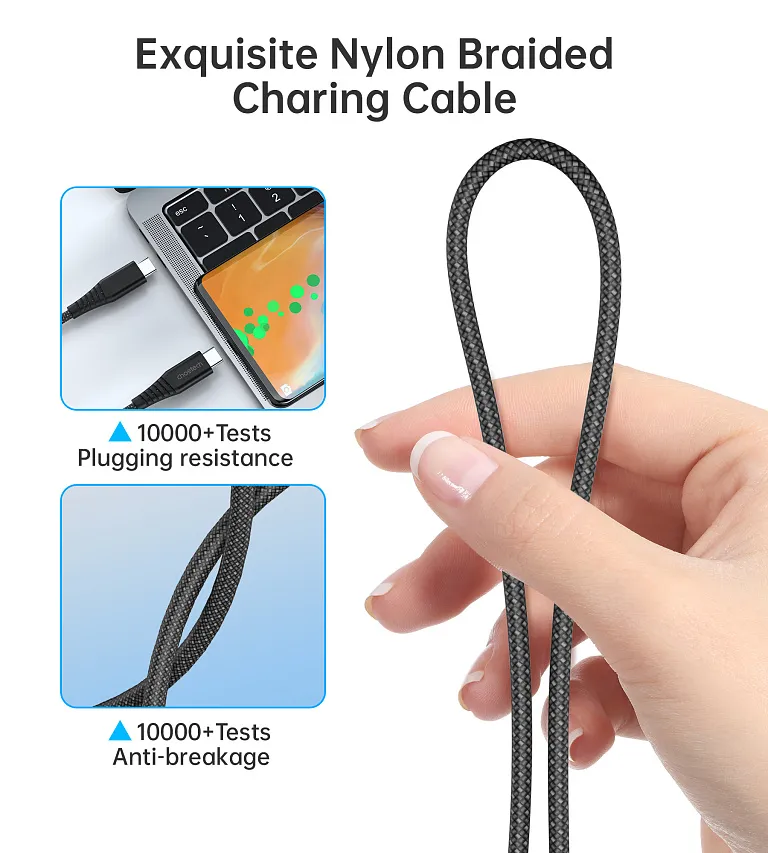 Кабель Choetech PD3.1 240W USB-C to USB-C 1.2M Magnet Cable Black