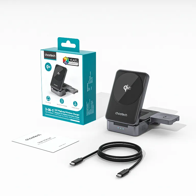 Бездротовий зарядний пристрій Choetech QI2 3-in-1 Folding Wireless Charger