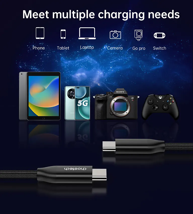Кабель Choetech USB-C 3.1 240W Cable (2m) Black