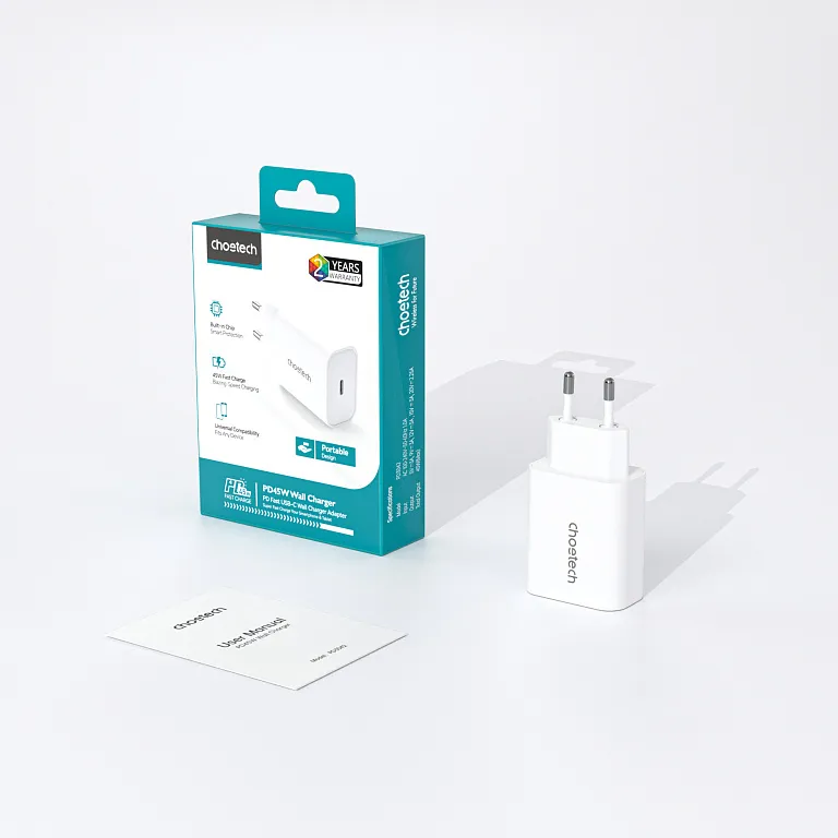 Мережевий зарядний пристрій Choetech USB-C PD 45W Wall Charger White