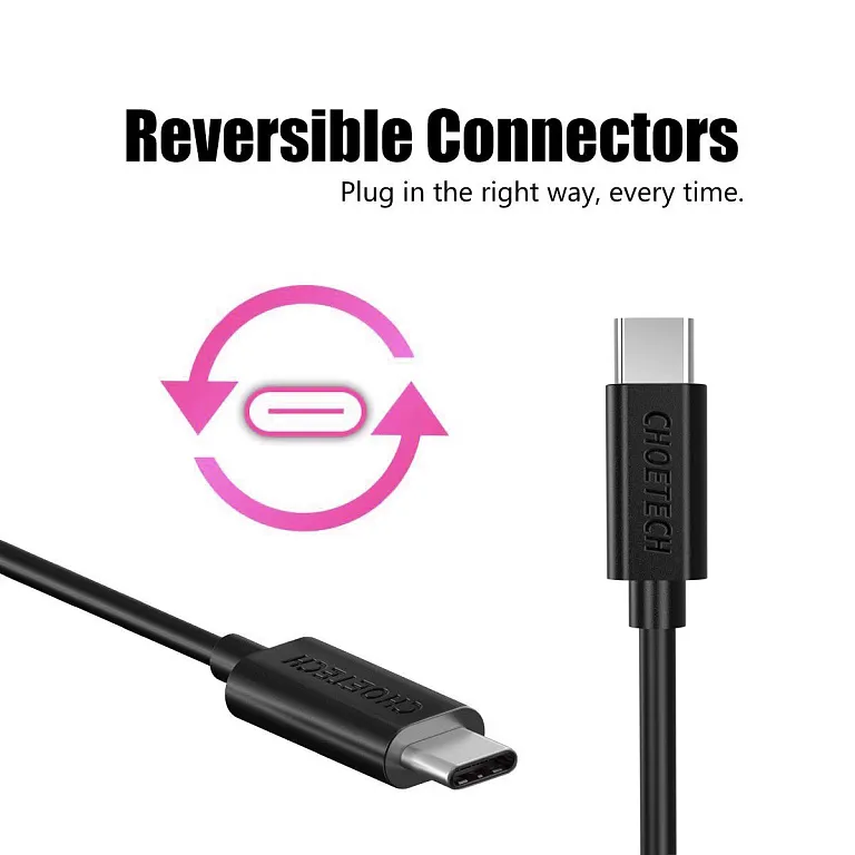 Кабель Choetech USB-C to USB-C PVC cable (1m) Black