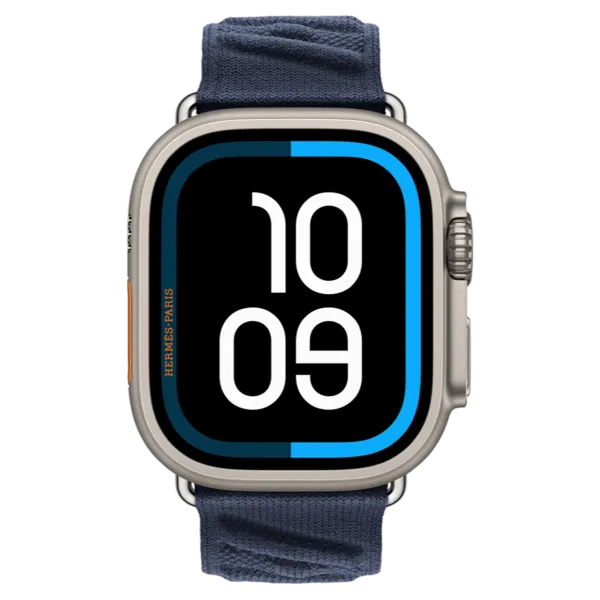 Apple Watch Hermès Ultra 3 GPS + Cellular 49mm Natural Titanium Case with Bleu Nuit En Mer