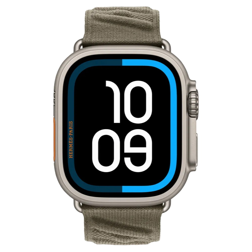 Apple Watch Hermès Ultra 3 GPS + Cellular 49mm Natural Titanium Case with Gris Titane En Mer