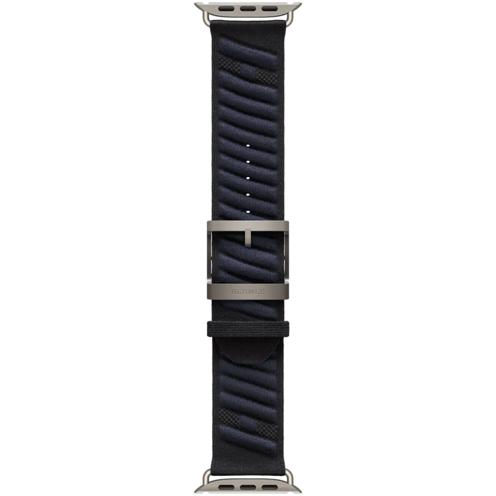 Apple Watch Hermès Ultra 3 GPS + Cellular 49mm Natural Titanium Case with Noir/Bleu Nuit En Mer