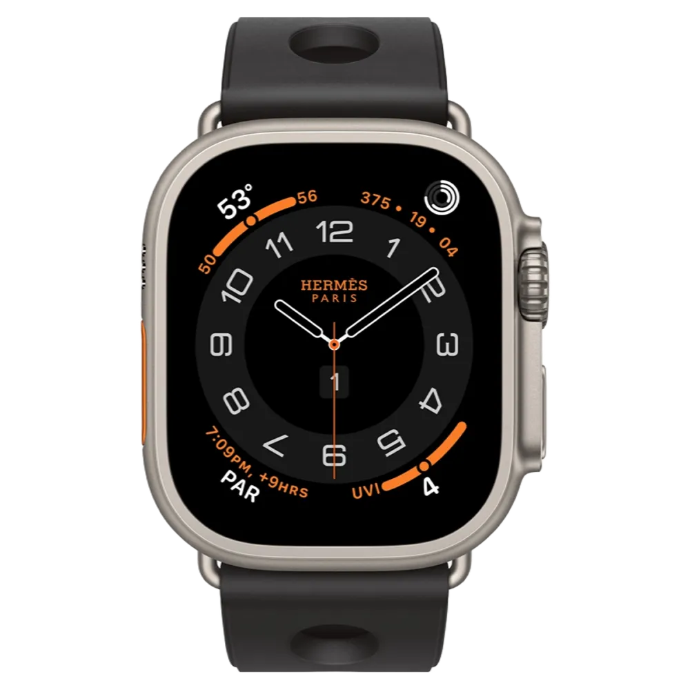 Apple Watch Hermès Ultra 3 GPS + Cellular 49mm Natural Titanium Case with Noir Scub’H Diving
