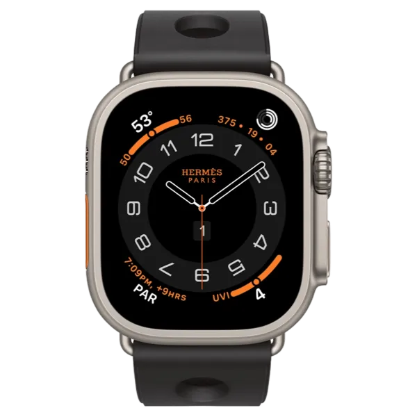 Apple Watch Hermès Ultra 3 GPS + Cellular 49mm Natural Titanium Case with Noir Scub’H Diving