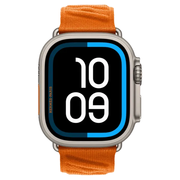 Apple Watch Hermès Ultra 3 GPS + Cellular 49mm Natural Titanium Case with Orange En Mer