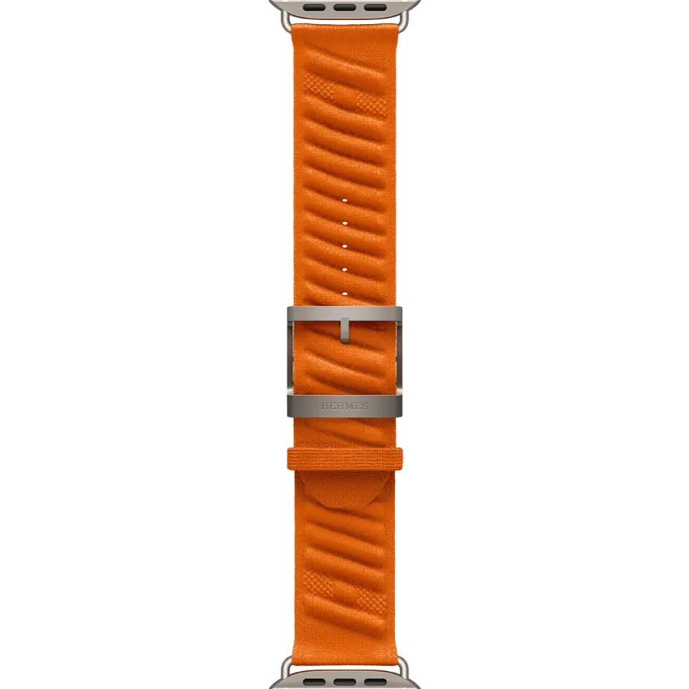 Apple Watch Hermès Ultra 3 GPS + Cellular 49mm Natural Titanium Case with Orange En Mer