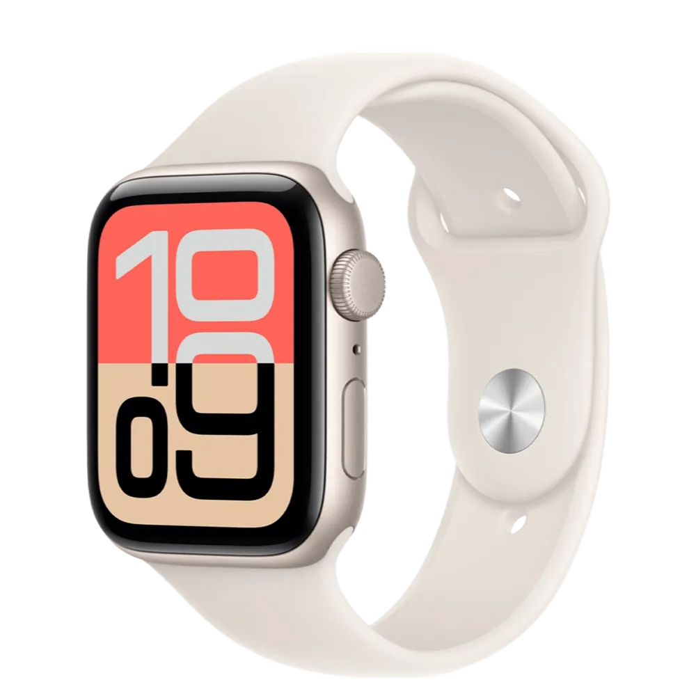 Apple Watch SE 3 GPS 44mm Starlight Aluminum Case with Starlight Sport Band - M/L