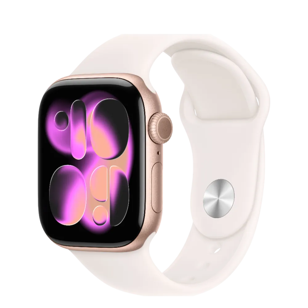 Apple Watch Series 11 GPS + Cellular 42mm Rose Gold Aluminum Case with Light Blush Sport Band - M/L