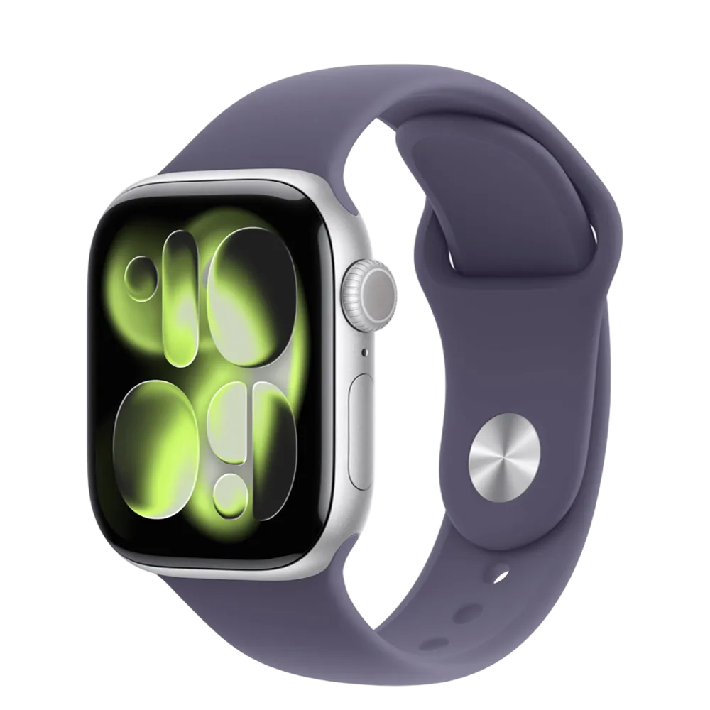 Apple Watch Series 11 GPS 42mm Silver Aluminum Case with Purple Fog Sport Band - M/L