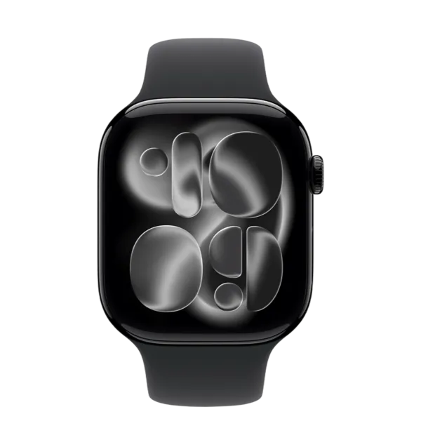 Apple Watch Series 11 GPS 46mm Jet Black Aluminum Case with Black Sport Band - S/M