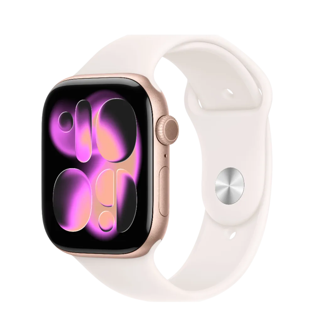 Apple Watch Series 11 GPS 46mm Rose Gold Aluminum Case with Light Blush Sport Band - M/L