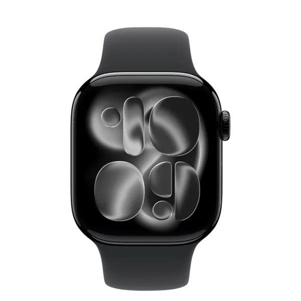 Apple Watch Series 11 GPS + Cellular 42mm Jet Black Aluminum Case with Black Sport Band - S/M