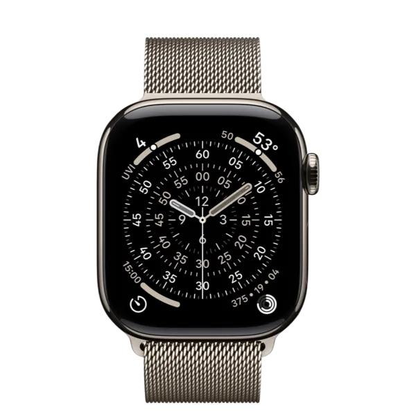 Apple Watch Series 11 GPS + Cellular 42mm Natural Titanium Case with Natural Milanese Loop