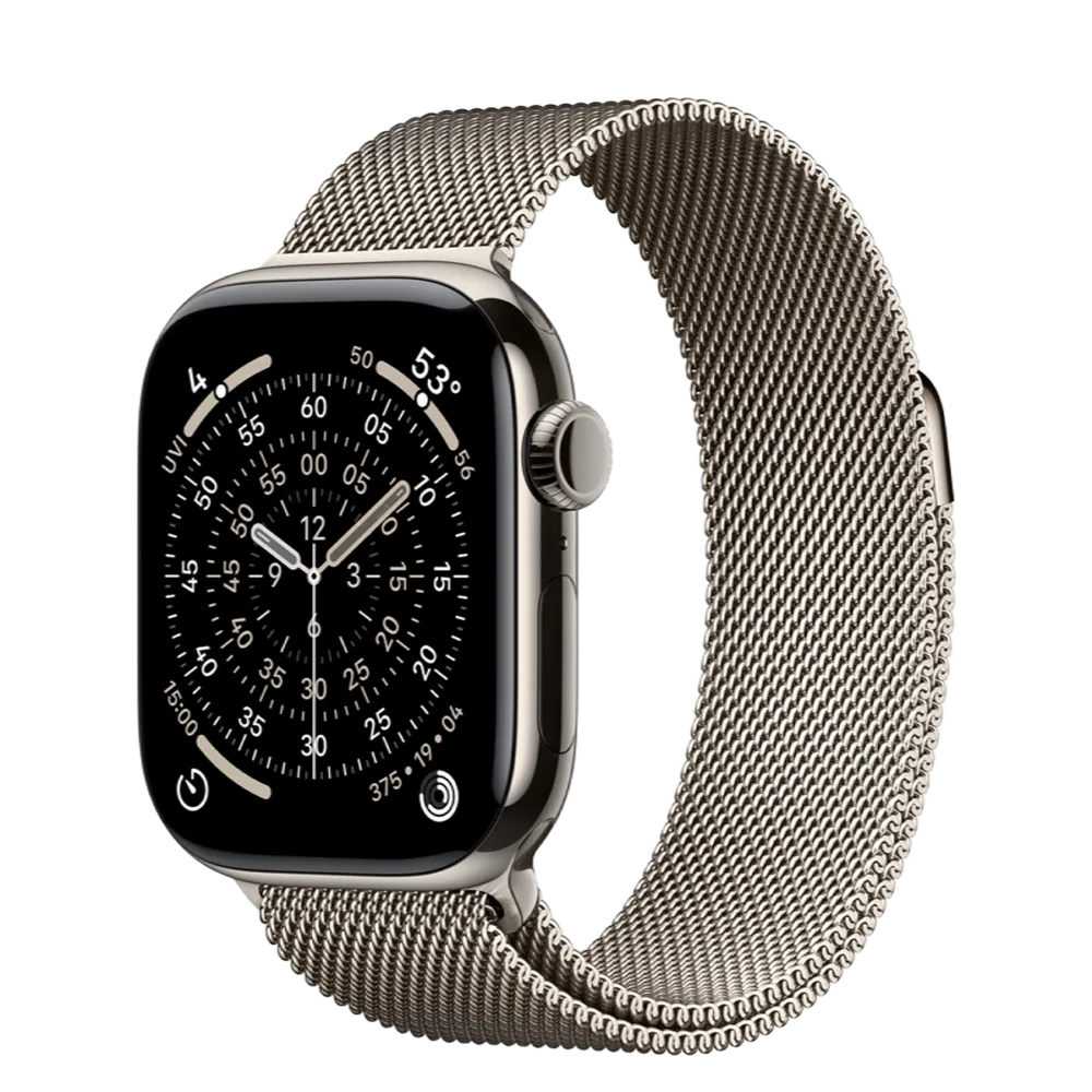 Apple Watch Series 11 GPS + Cellular 42mm Natural Titanium Case with Natural Milanese Loop