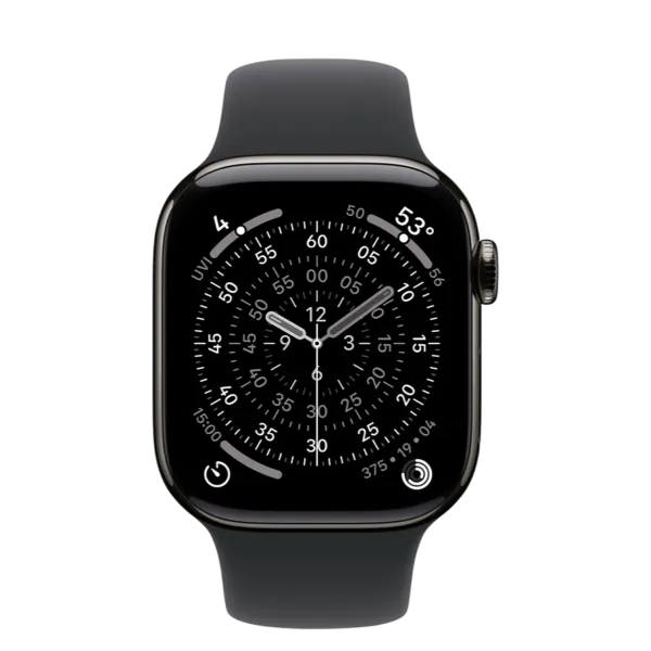 Apple Watch Series 11 GPS + Cellular 42mm Slate Titanium Case with Black Sport Band - M/L