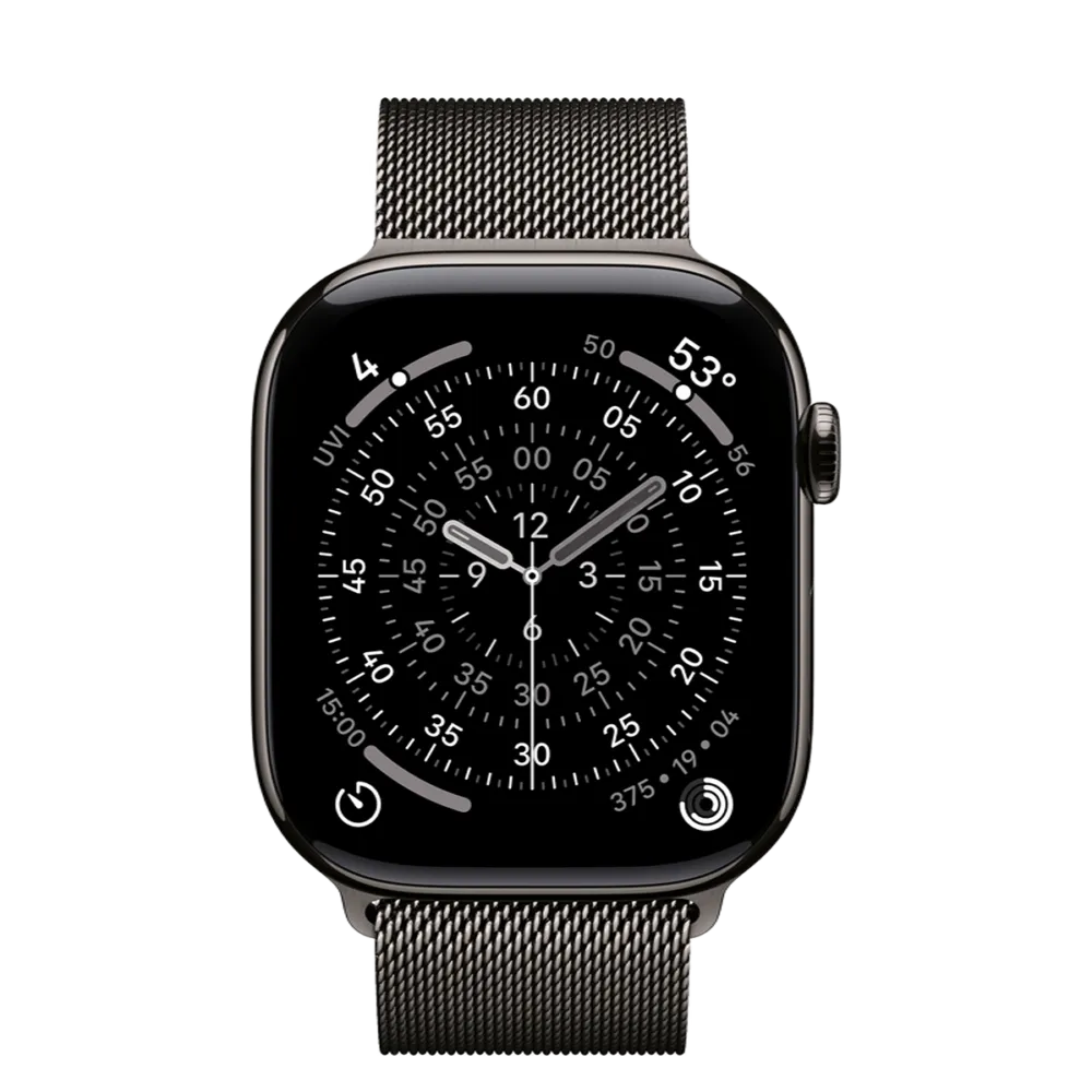 Apple Watch Series 11 GPS + Cellular 46mm Slate Titanium Case with Slate Milanese Loop - M/L