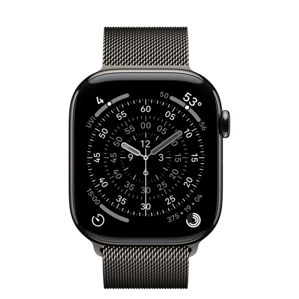 Apple Watch Series 11 GPS + Cellular 46mm Slate Titanium Case with Slate Milanese Loop - M/L
