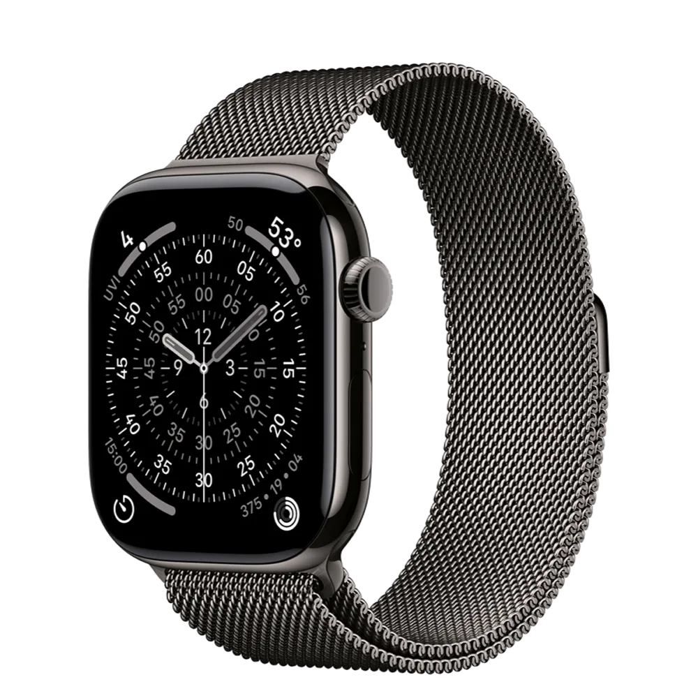 Apple Watch Series 11 GPS + Cellular 46mm Slate Titanium Case with Slate Milanese Loop - M/L