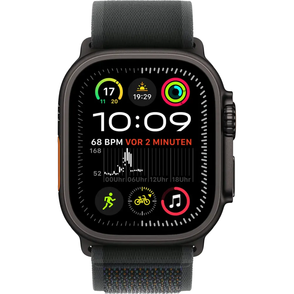 Apple Watch Ultra 2 2024 GPS + Cellular 49mm Black Titanium Case with Black Trail Loop - M/L