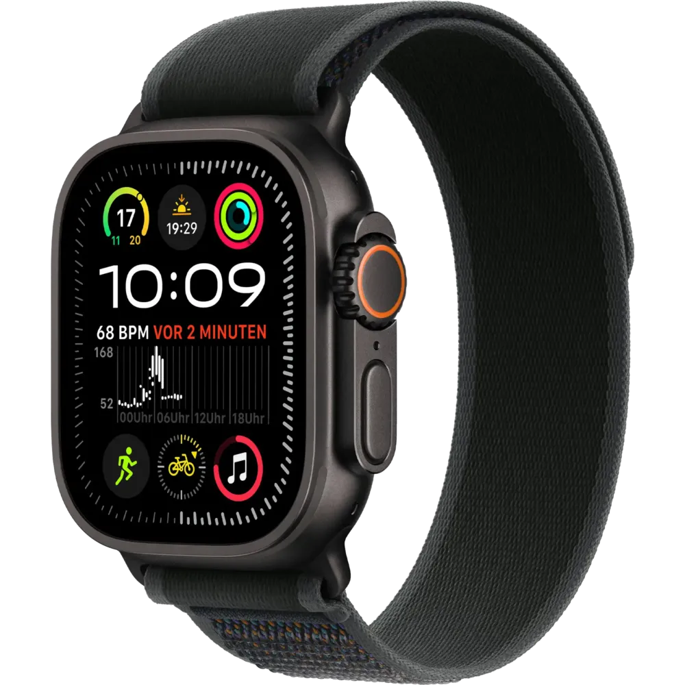 Apple Watch Ultra 2 2024 GPS + Cellular 49mm Black Titanium Case with Black Trail Loop - M/L