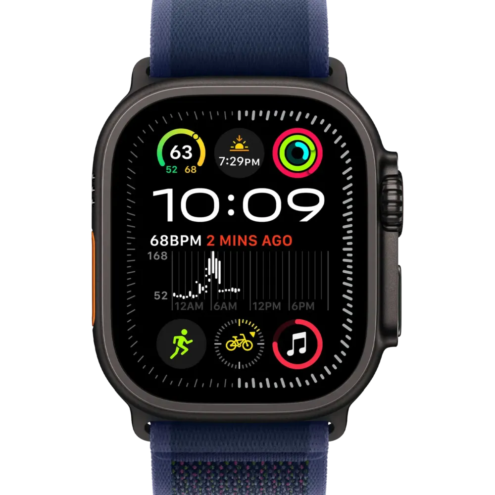 Apple Watch Ultra 2 2024 GPS + Cellular 49mm Black Titanium Case with Blue Trail Loop - M/L