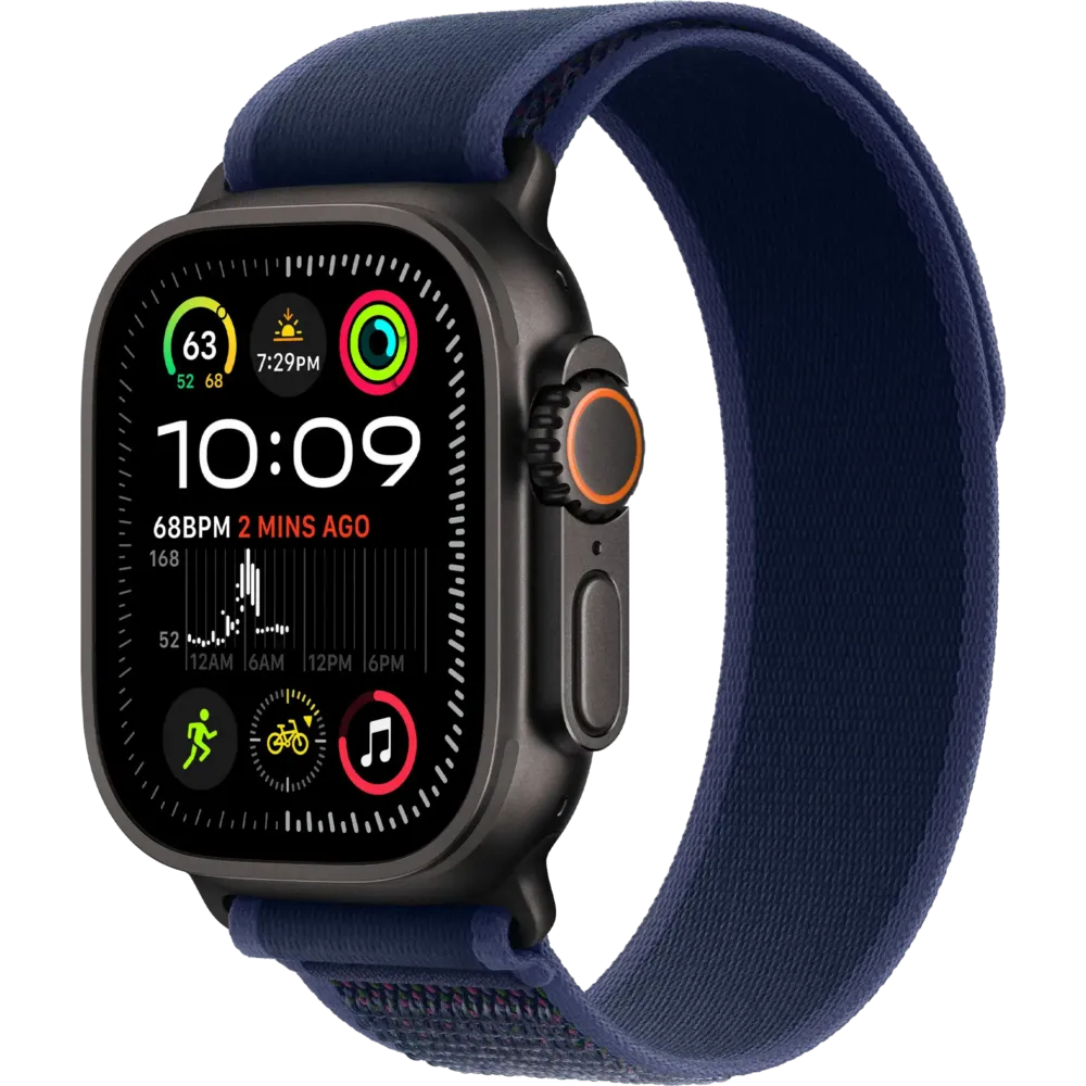 Apple Watch Ultra 2 2024 GPS + Cellular 49mm Black Titanium Case with Blue Trail Loop - M/L