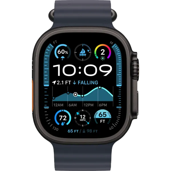 Apple Watch Ultra 2 2024 GPS + Cellular 49mm Black Titanium Case with Navy Ocean Band