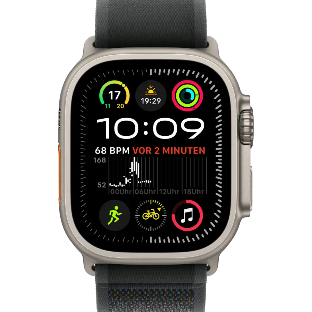 Apple Watch Ultra 2 2024 GPS + Cellular 49mm Natural Titanium Case with Black Trail Loop - M/L