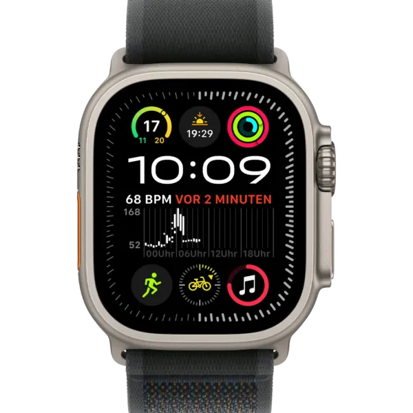 Apple Watch Ultra 2 2024 GPS + Cellular 49mm Natural Titanium Case with Black Trail Loop - M/L