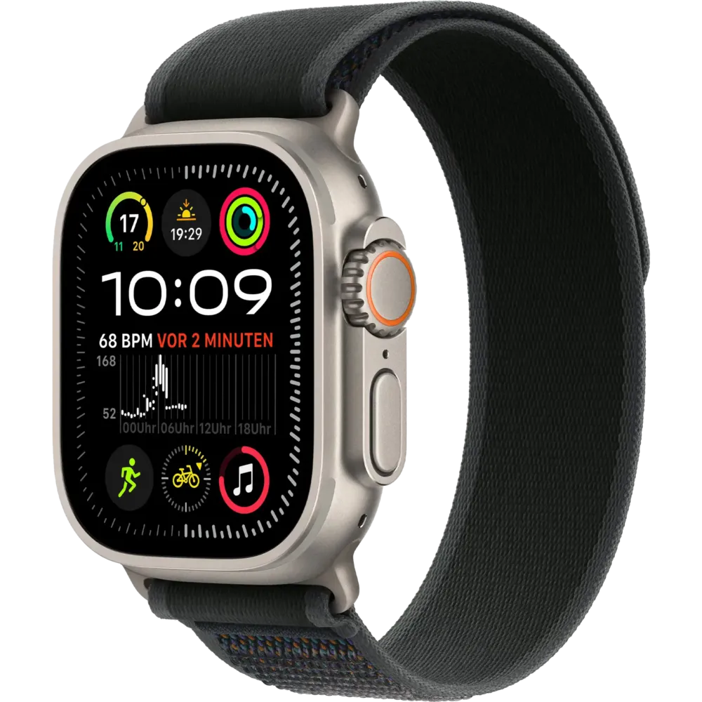Apple Watch Ultra 2 2024 GPS + Cellular 49mm Natural Titanium Case with Black Trail Loop - M/L