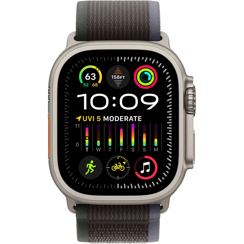 Apple Watch Ultra 2 GPS + Cellular 49mm Titanium Case with Blue/Black Trail Loop - M/L