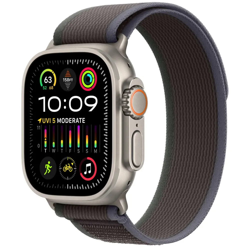 Apple Watch Ultra 2 GPS + Cellular 49mm Titanium Case with Blue/Black Trail Loop - M/L Natural