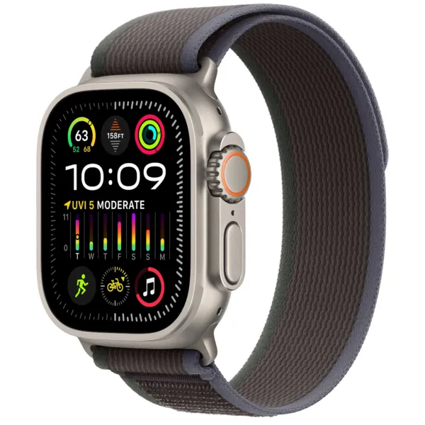 Apple Watch Ultra 2 GPS + Cellular 49mm Titanium Case with Blue/Black Trail Loop - M/L