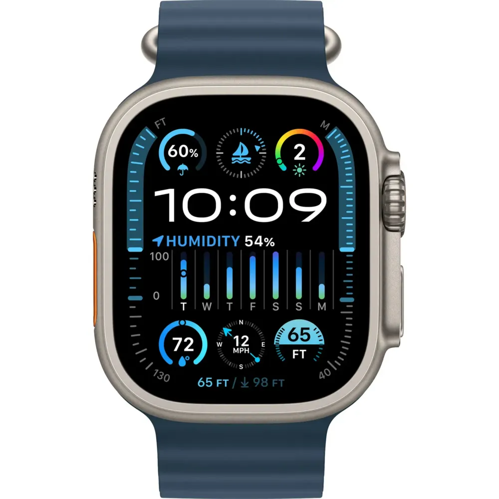 Apple Watch Ultra 2 GPS + Cellular 49mm Titanium Case with Blue Ocean Band Natural