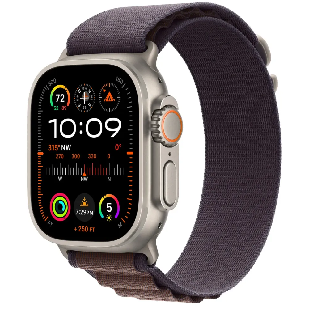 Apple Watch Ultra 2 GPS + Cellular 49mm Titanium Case with Indigo Alpine Loop - Large