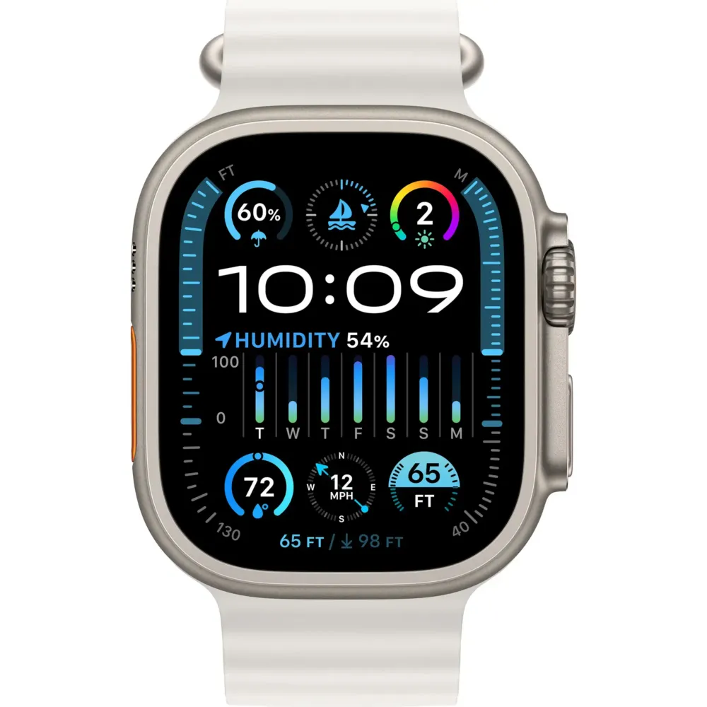 Apple Watch Ultra 2 GPS + Cellular 49mm Titanium Case with White Ocean Band Natural