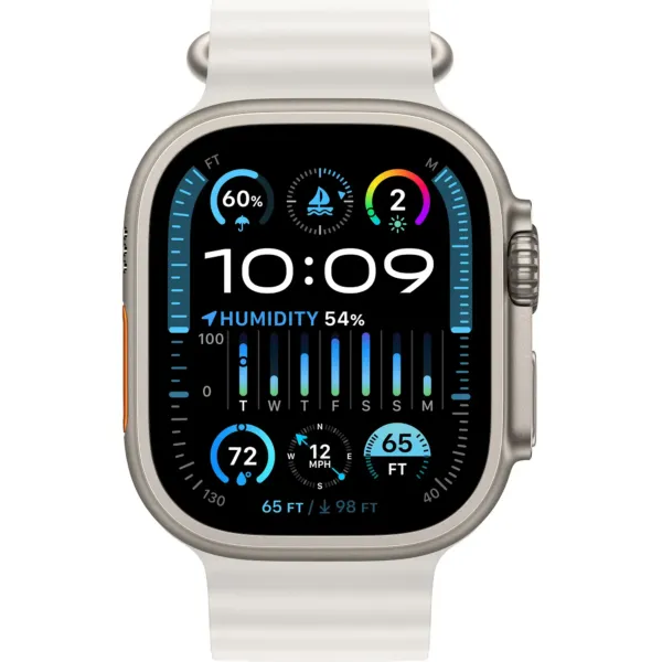 Apple Watch Ultra 2 GPS + Cellular 49mm Titanium Case with White Ocean Band