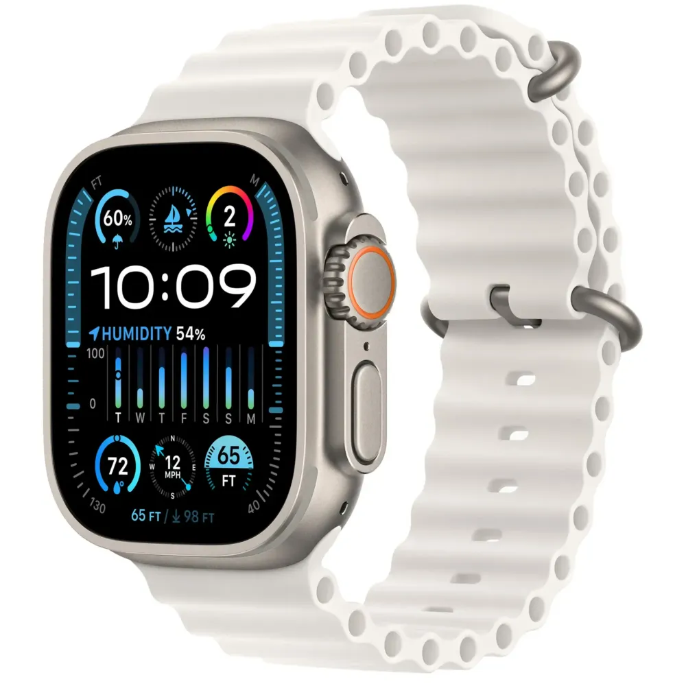 Apple Watch Ultra 2 GPS + Cellular 49mm Titanium Case with White Ocean Band