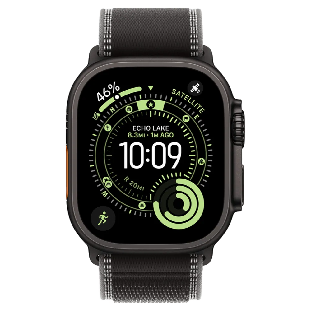 Apple Watch Ultra 3 GPS + Cellular 49mm Black Titanium Case with Black/Charcoal Trail Loop - M/L
