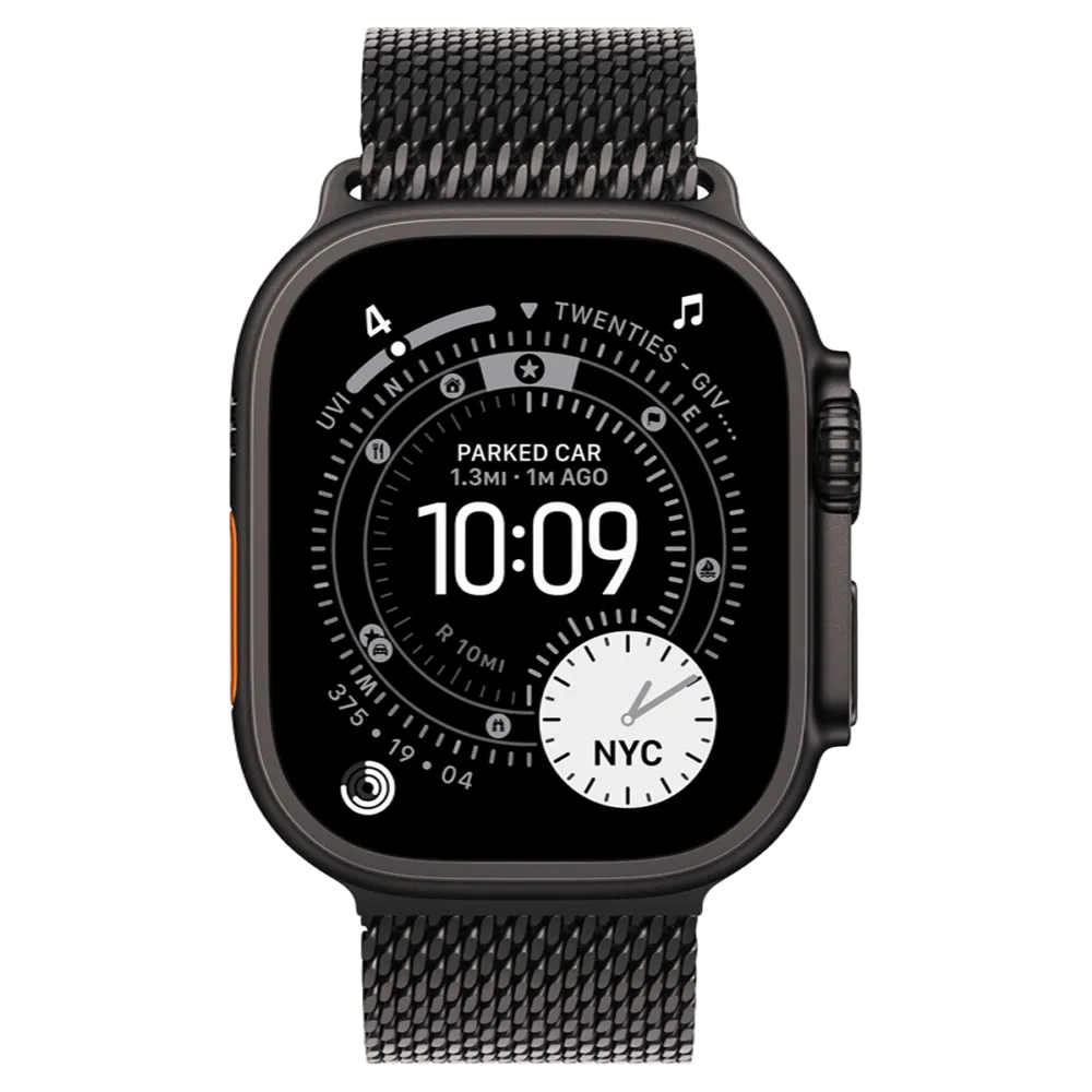 Apple Watch Ultra 3 GPS + Cellular 49mm Black Titanium Case with Black Titanium Milanese Loop - Large